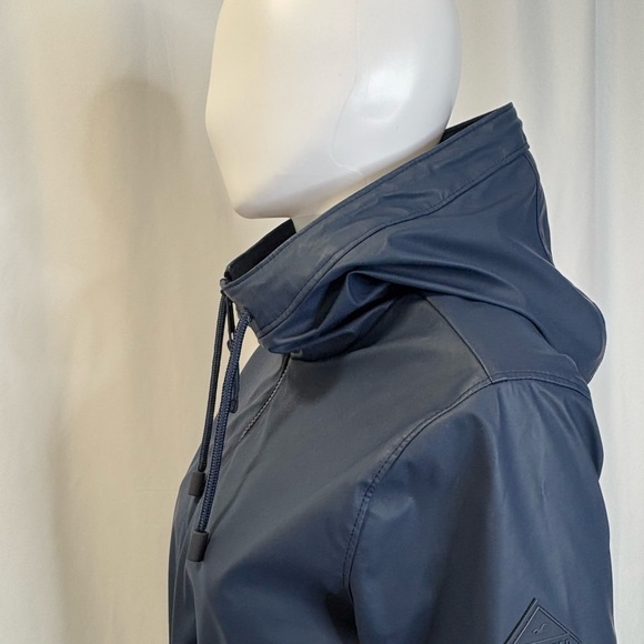 Hollister Hooded Coated Raincoat Womens Size XS Navy Cargo Pocket Anorak Shell - Picture 6 of 12